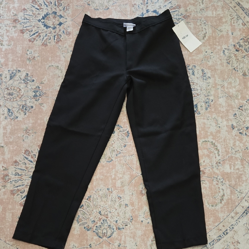 Bend Over Black Dress Petite Pants Zipper Button Closure Size 10P NEW With Tags
